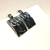 Jewelry - Womens Silver Swinging Style Reflective Hammered Drop Earrings