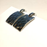 Jewelry - Womens Silver Swinging Style Reflective Hammered Drop Earrings- Blingschlingers Jewelry