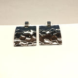 Jewelry - Womens Silver Swinging Style Reflective Hammered Drop Earrings - Blingschlingers Jewelry