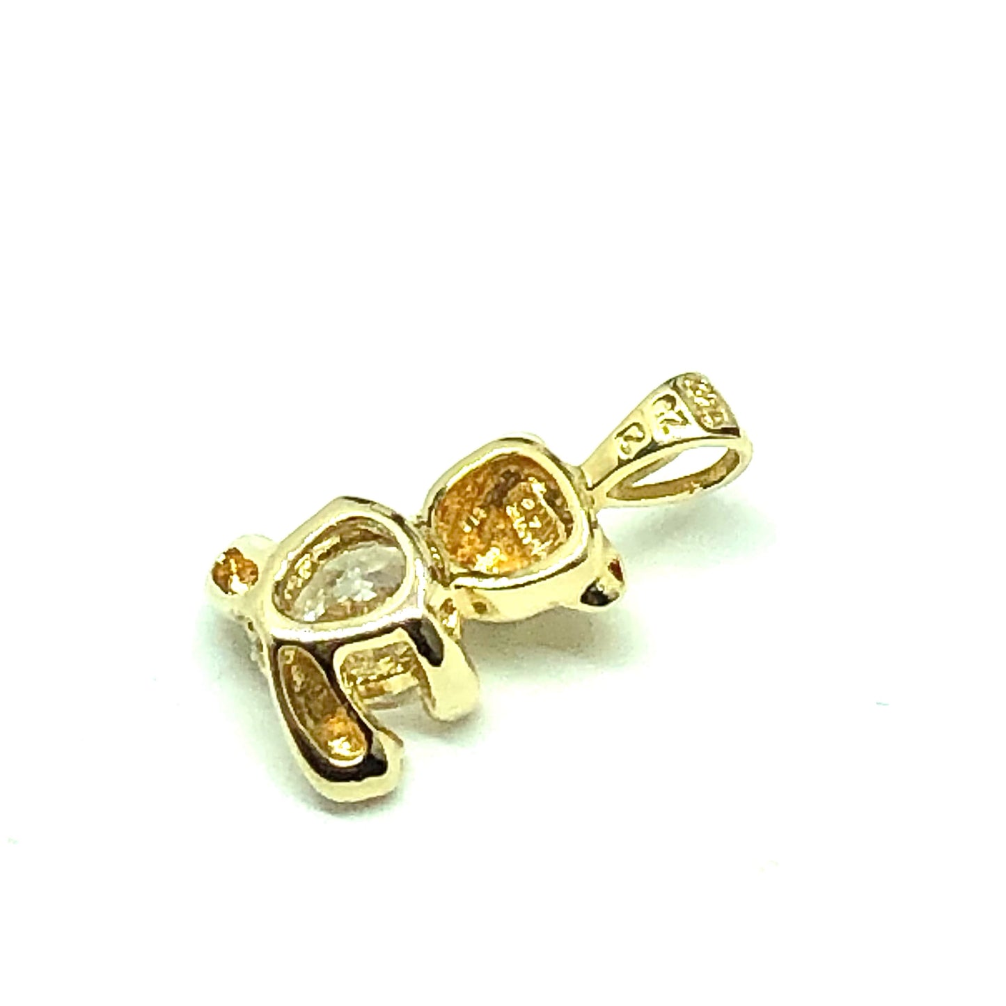 Jewelry - Womens Gold Sterling Silver April Birthstone Teddy Bear Pendant