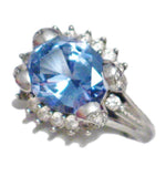 Rings | Womens Sterling Silver Blue Topaz Halo Ring 8 | Estate Jewelry online