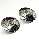 Earrings | Vintage Sterling Silver Navajo Circle Sunflower Design Button Style Earrings - Blingschlingers Jewelry USA