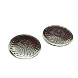 Earrings | Vintage Sterling Silver Navajo Circle Sunflower Design Button Style Earrings