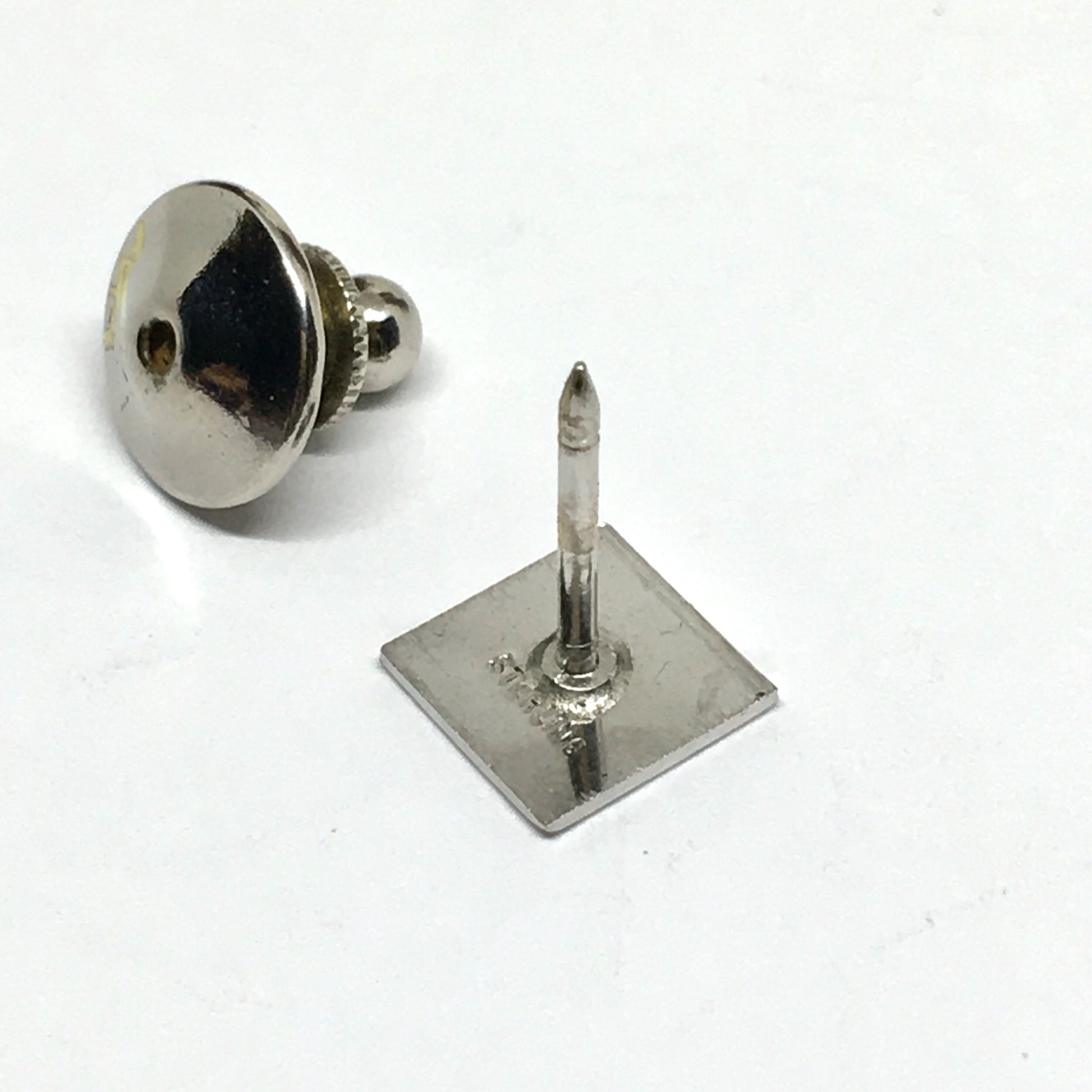 Silver Tie-Tack | Mens used Sterling Silver 8.5 mm Hand cut Leaf Design Square Tie-Tack