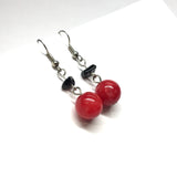 Jewelry - Womens Perfect Pop of Cherry Red Beaded Dangle Earrings - Blingschlingers Jewelry