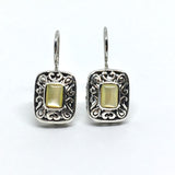 Drop Earrings - Womens Pearl Scrolling Cut-out Design Sterling Silver Drop Earrings