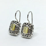 Drop Earrings - Womens Pearl Scrolling Cut-out Design Sterling Silver Drop Earrings