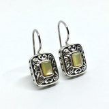 Drop Earrings - Womens Pearl Scrolling Cut-out Design Sterling Silver Drop Earrings