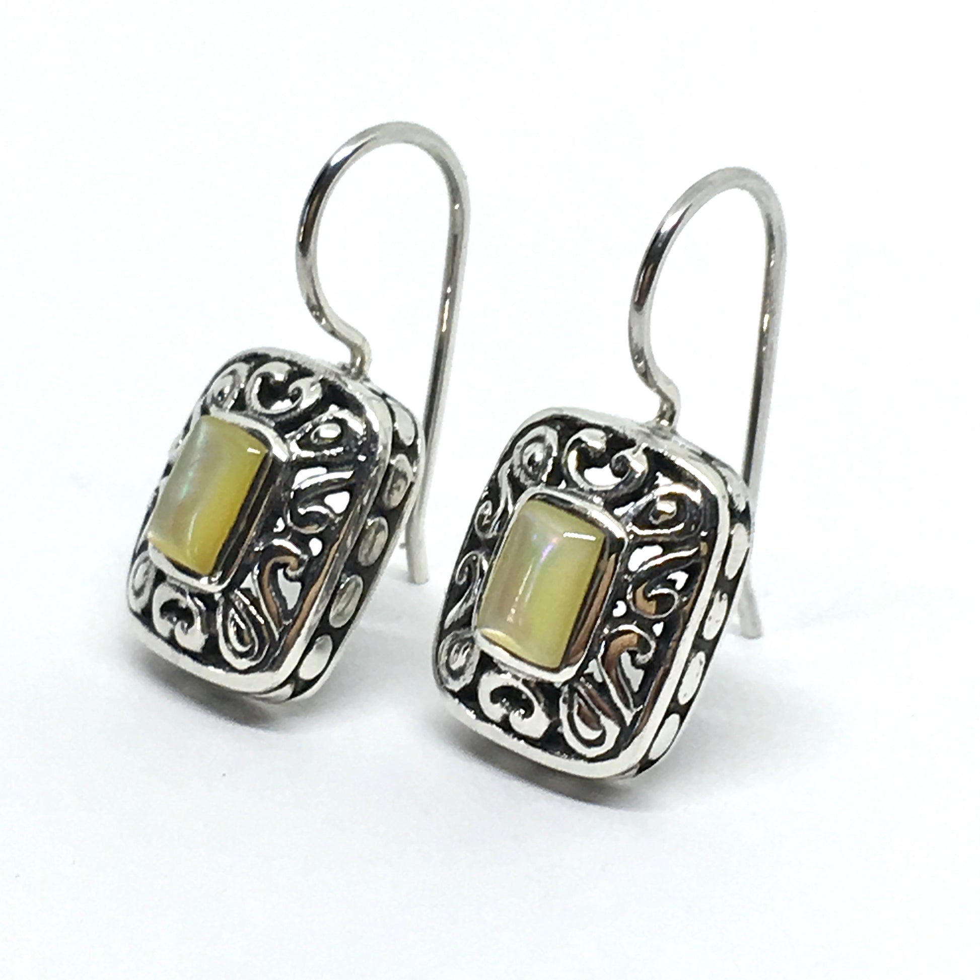 Earrings - Fancy Scrolling Filigree Sterling Silver Drop Earrings - Entire Website Shockingly Low Prices!