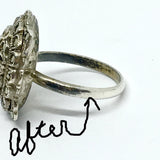 Tarnished Ring After Shot | Jewelry Polishing Pads Made in USA | 2x2" Foam Cloth w/ Micro Abrasive Technology