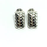 Jewelry Accessories - Sterling Silver Pebble Grain Texture Design Semi Drop Earrings