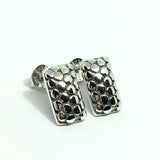 Womens Accessories - Sterling Silver Pebble Grain Texture Design Semi Drop Earrings - USA