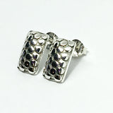 Womens Accessories - Sterling Silver Pebble Grain Texture Design Semi Drop Earrings - online at www.Blingschlingers.com USA