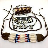 Costume Jewelry Lot | African Giraffe Print Bone Bracelets Necklaces & Arm Band