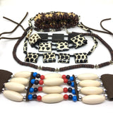 Costume Jewelry Lot | African Giraffe Print Bone Bracelets Necklaces & Arm Band
