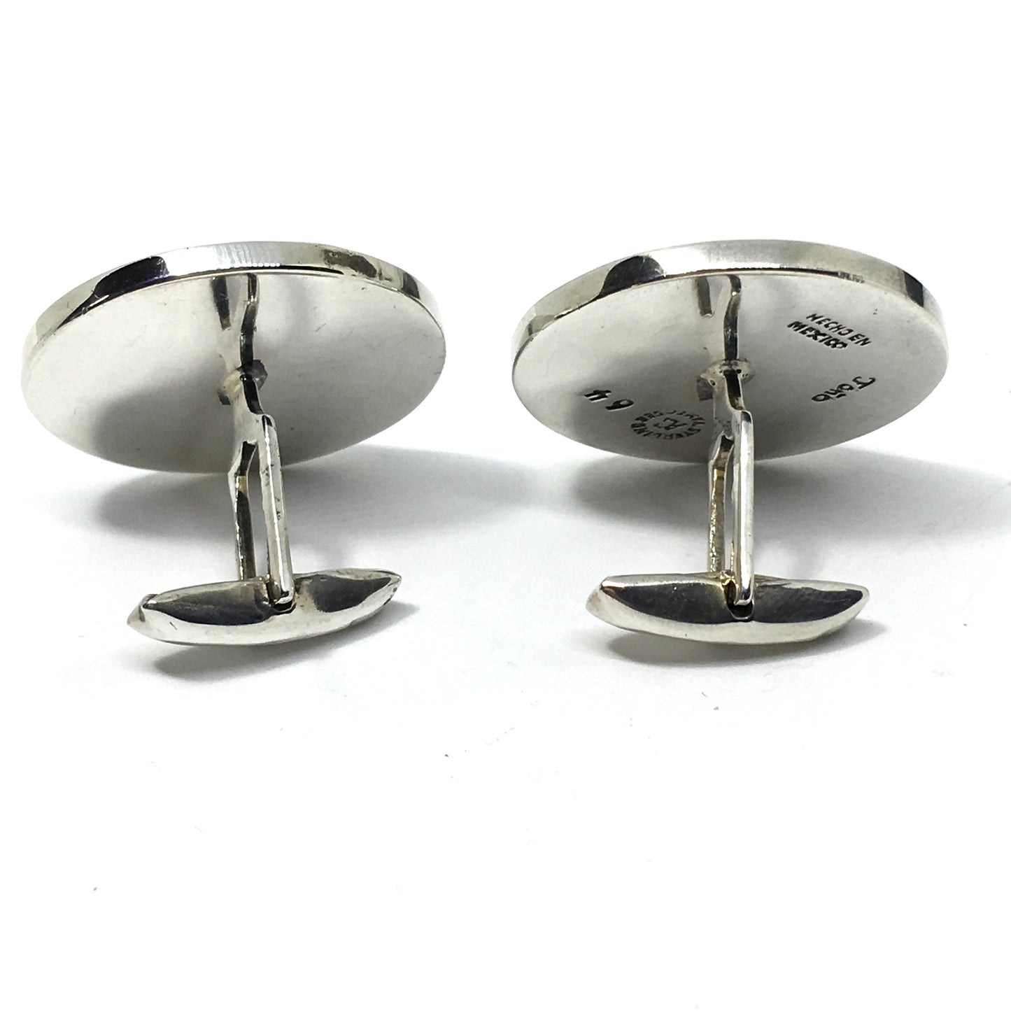 Cufflinks - Men Relive the 70s with Sterling Silver Round Button Style Green Stone Cufflinks