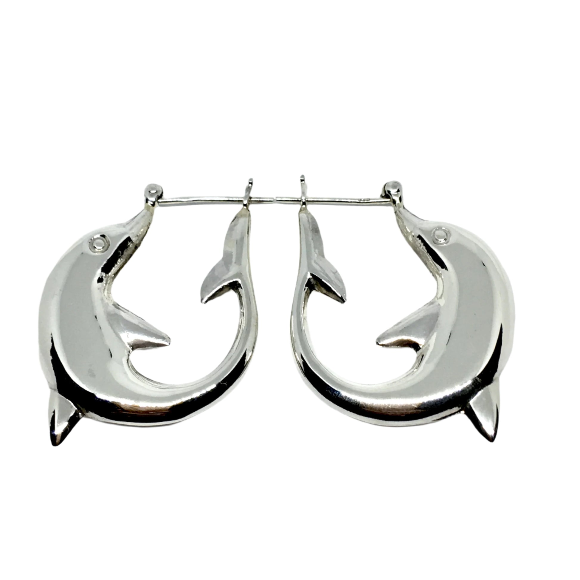 Sterling Silver Large Fish Hook Earrings | Nature Jewelry