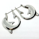 Jewelry Women's - Beachy 925 Sterling Silver Big Dolphin Hoop Earrings