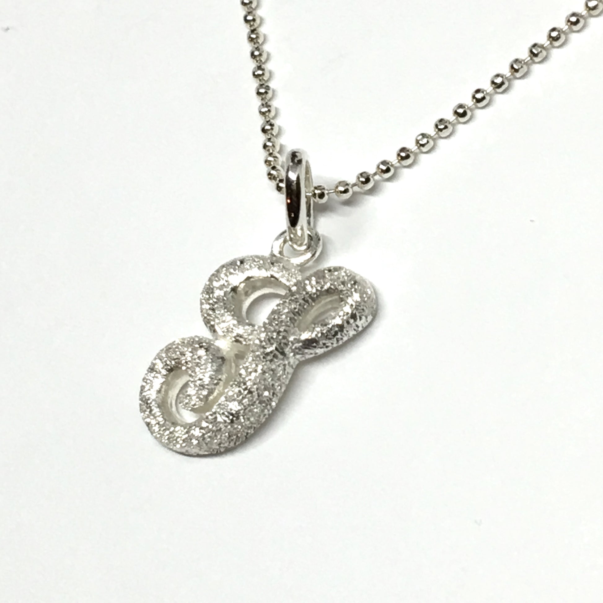 Necklace Womens Sterling Silver 16" Shimmery Design Initial Letter G Pendant Necklace