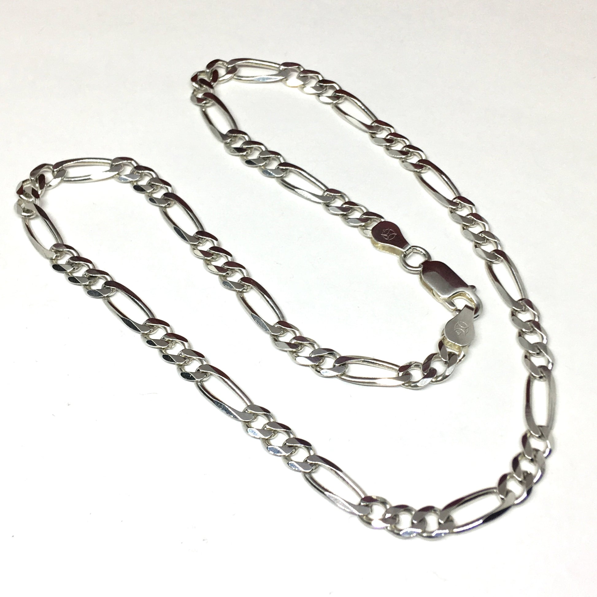Silver Chain Necklace - 16" Sterling Silver 5mm Figaro Chain Necklace