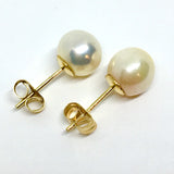 Used Jewelry - 14k Gold 7 mm Traditional Cultured White Pearl Stud Earrings