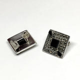 Earrings Womens - used Sterling Silver Black Marcasite Stone Diamond Design Drop Earrings