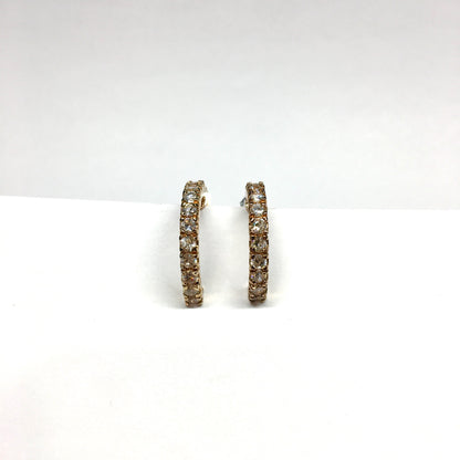 Jewelry - Womens Stylish Rose Gold Sparkly Cz Half Hoop Earrings - Blingschlingers Jewelry