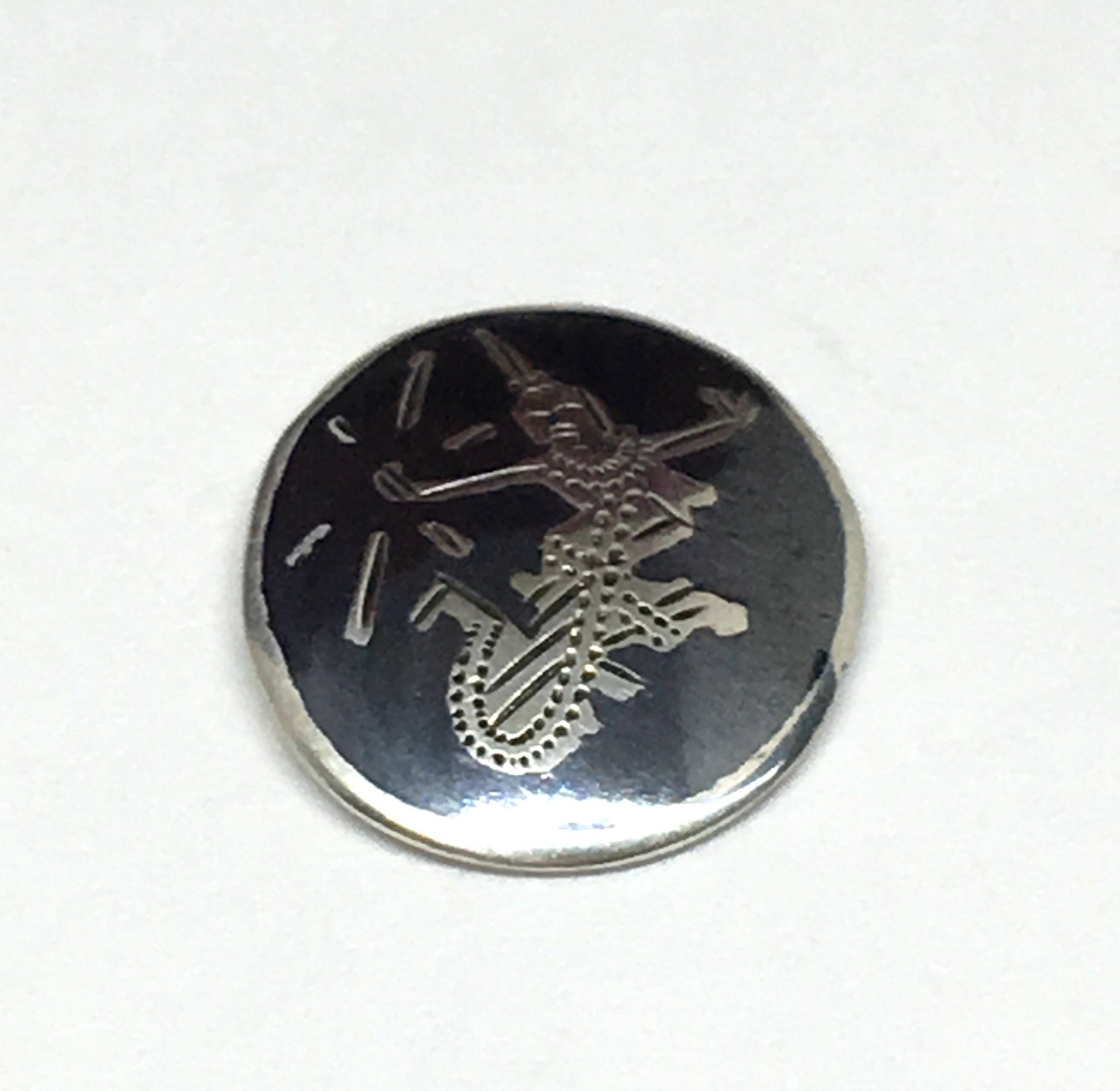 Tie tack | Mens Vintage Sterling Silver Black Niello Siam Goddess Tie Tack