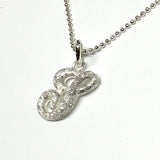 Necklace Womens Sterling Silver 16" Shimmery Design Initial Letter G Pendant Necklace