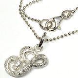 Necklace Womens Sterling Silver 16" Shimmery Design Initial Letter G Pendant Necklace