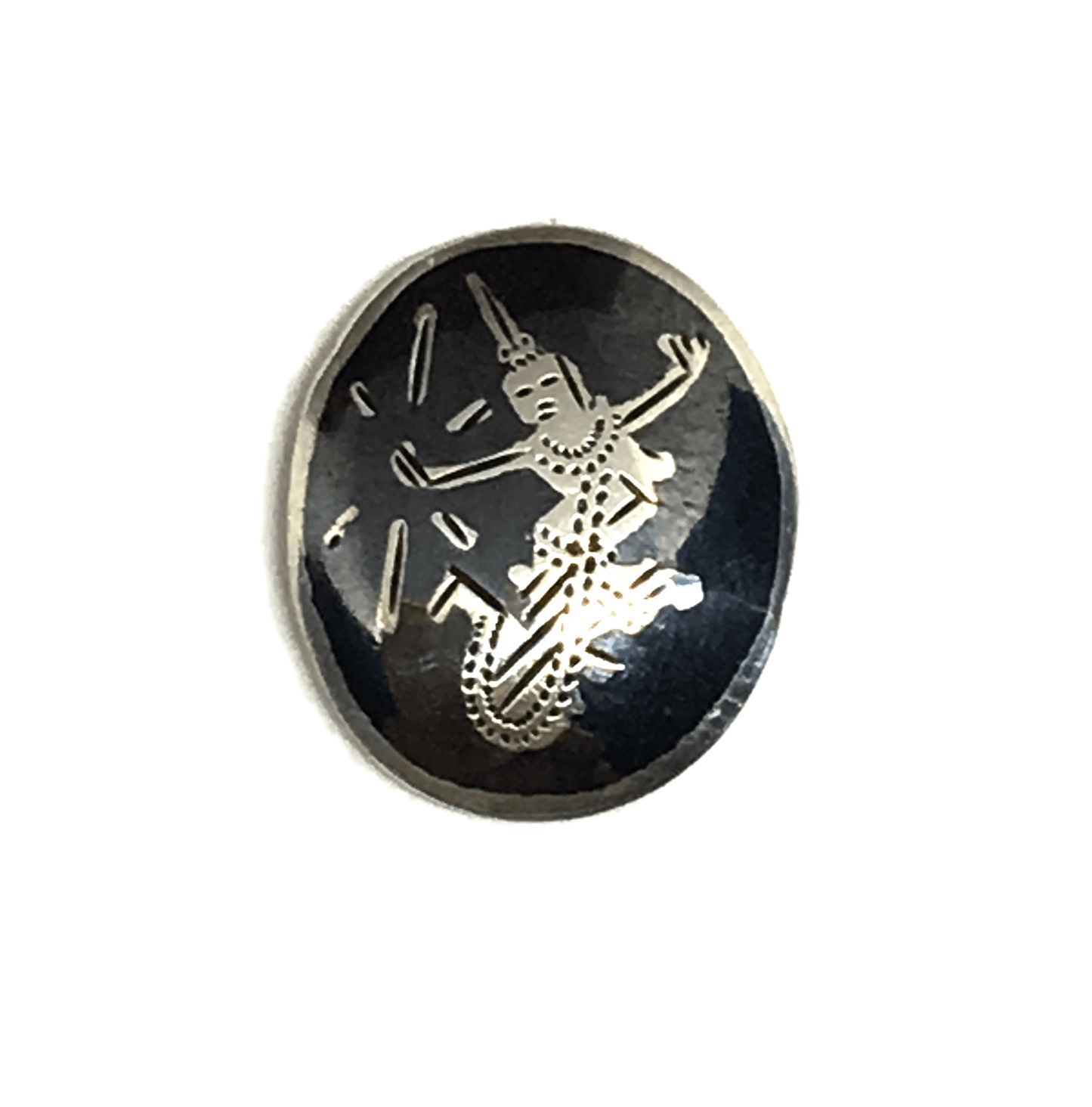 Tie tack | Mens Vintage Sterling Silver Black Niello Siam Goddess Tie Tack