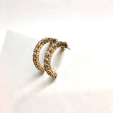 Jewelry - Womens Stylish Rose Gold Sparkly Cz Half Hoop Earrings- Blingschlingers Jewelry