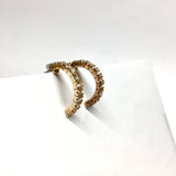 Jewelry - Womens Stylish Rose Gold Sparkly Cz Half Hoop Earrings - Blingschlingers Jewelry