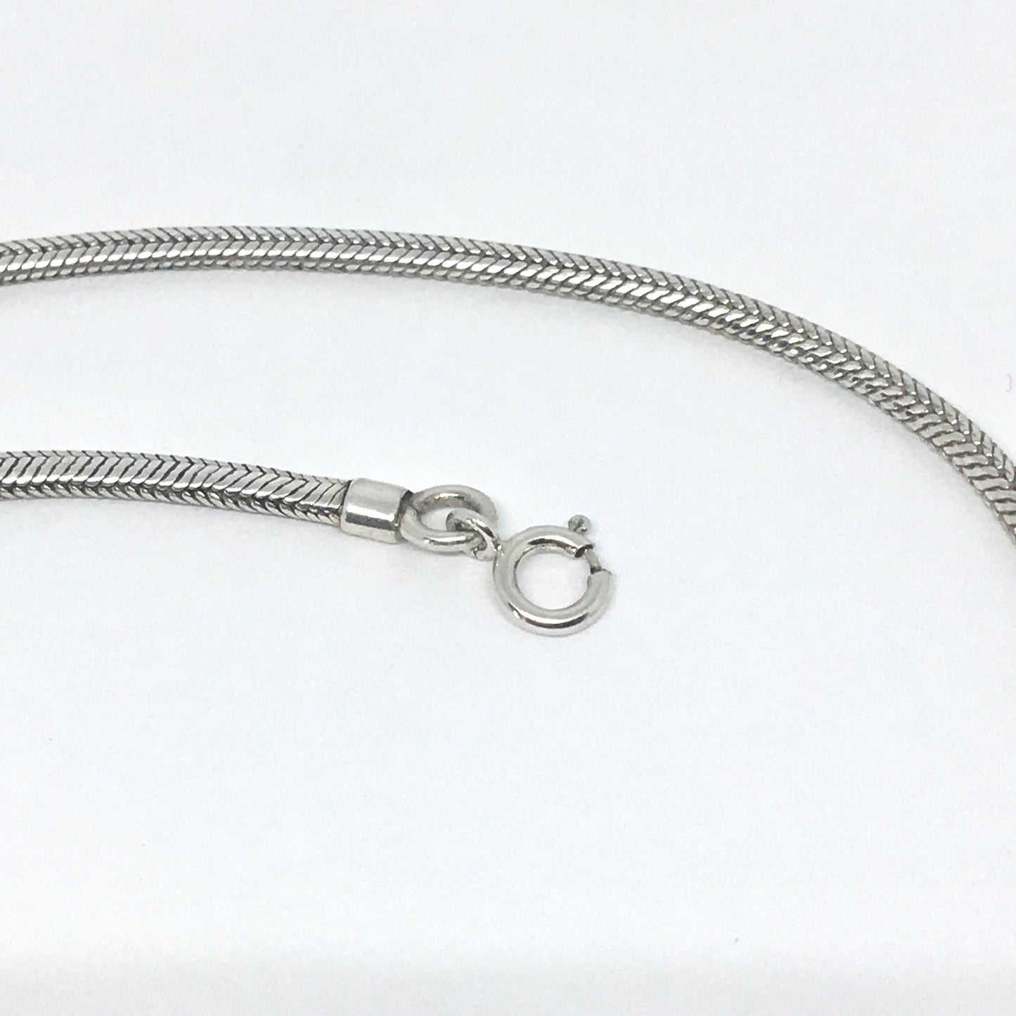 Necklace | Men Womens Sterling Silver 3 mm Woven Oval Snake Chain Necklace