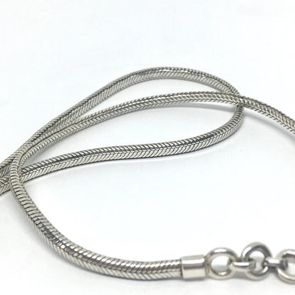 Necklace | Men Womens Sterling Silver 3 mm Woven Oval Snake Chain Necklace