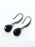 Costume Jewelry Earrings used - Effortless Elegance Only $1.00 Silver Black Teardrop Dangle Earrings