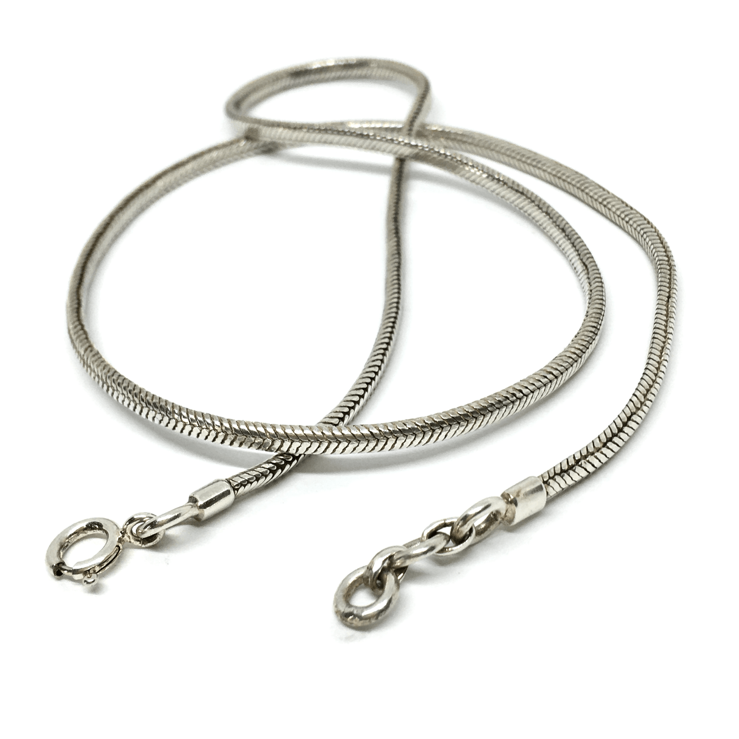 Necklace | Men Womens Sterling Silver 3 mm Woven Oval Snake Chain Necklace