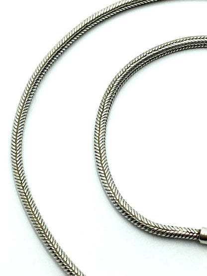 Necklace - Men Womens Sterling Silver 2 mm Round Snake Chain Necklace