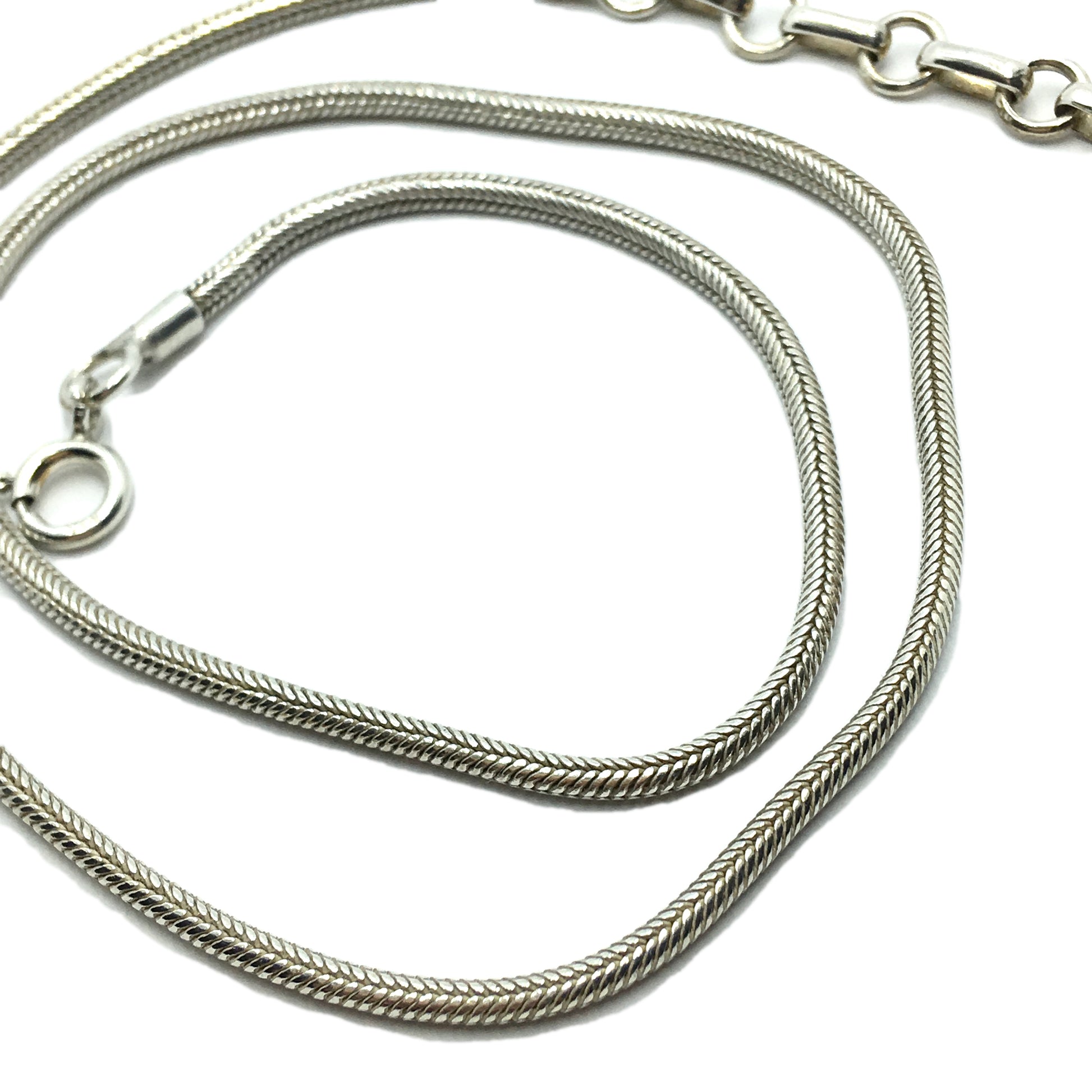 Necklace - Men Womens Sterling Silver 2 mm Round Snake Chain Necklace