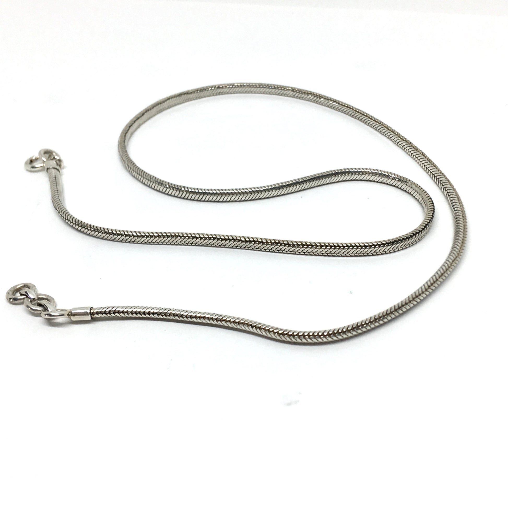 Necklace | Men Womens Sterling Silver 3 mm Woven Oval Snake Chain Necklace
