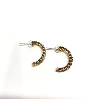 Jewelry - Womens Stylish Rose Gold Sparkly Cz Half Hoop Earrings - Blingschlingers Jewelry