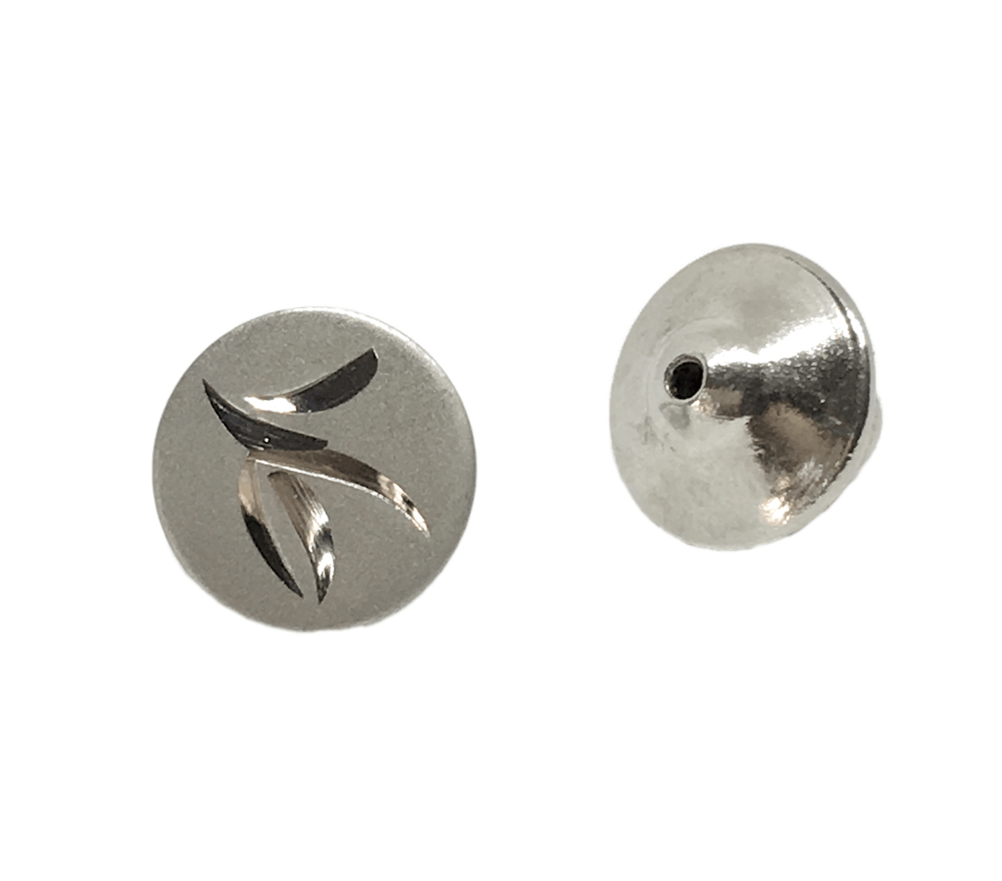 Tie-Tack | Mens used Sterling Silver Diamond Cut Leaf Design Round TieTack
