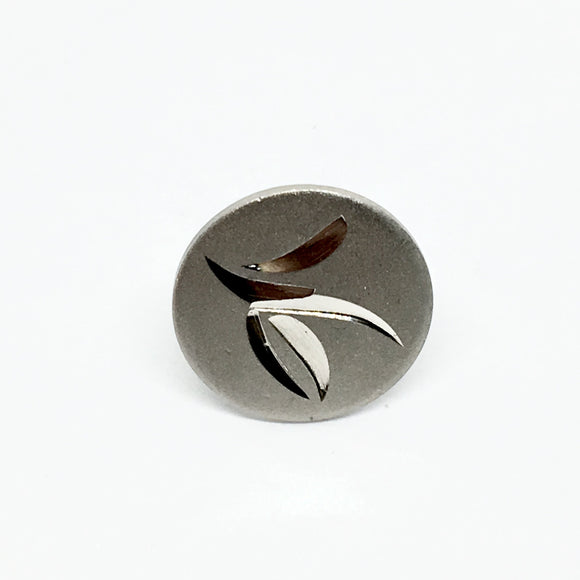 Tie-Tack | Mens used Sterling Silver Diamond Cut Leaf Design Round TieTack