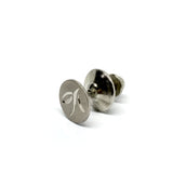 Tie-Tack | Mens used Sterling Silver Diamond Cut Leaf Design Round TieTack Bar