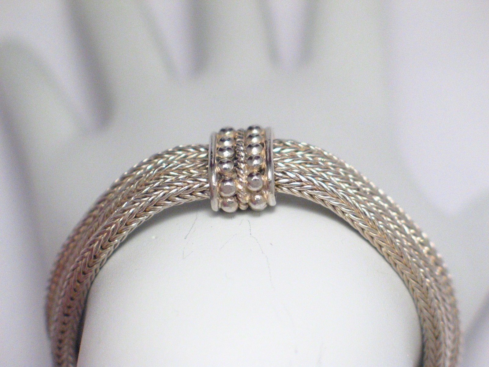 Chain Bracelet, Sterling Silver Bali Style, 3 Strand Foxtail Woven Bar Station Chain Bracelet - Blingschlingers Jewelry