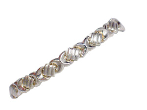 Womens Bracelet | 7" Sterling Silver Etched Stampato Style XO Bracelet | Estate Jewelry online at Blingschlingers 