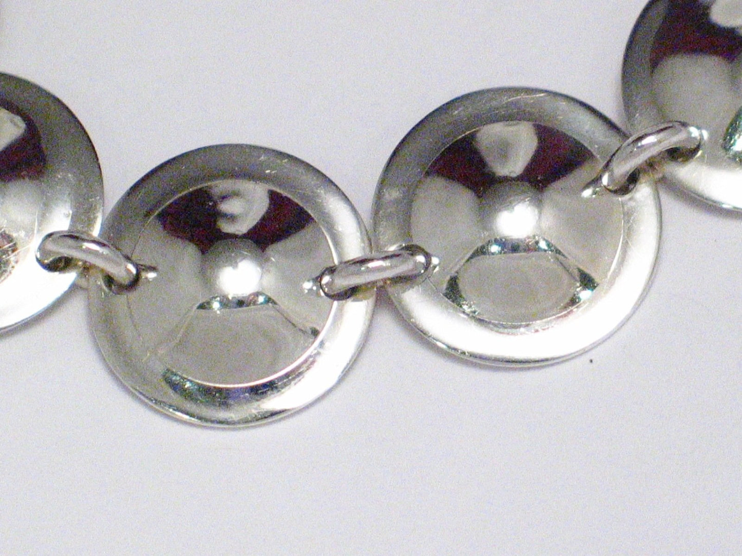Womens Bracelet | 7.25" Sterling Silver Domed Concho Circle Link Bracelet | Estate Jewelry online