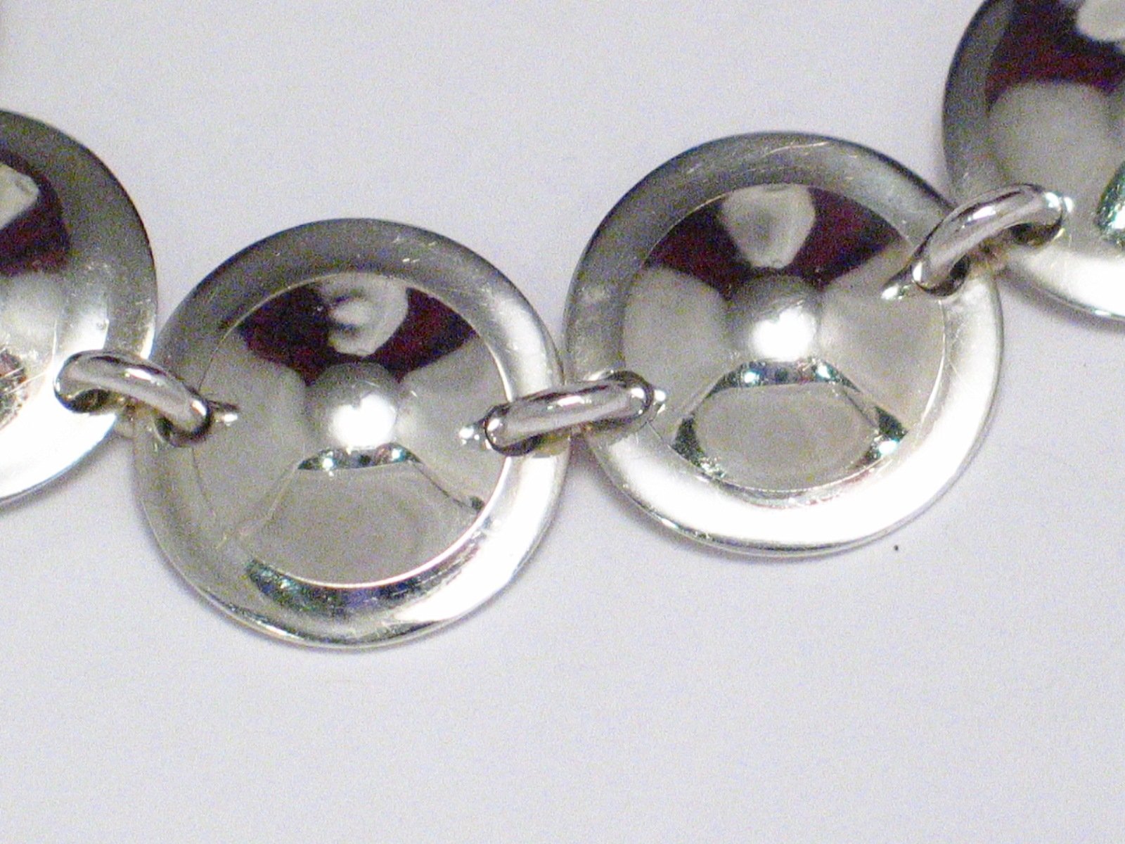 Womens Bracelet | 7.25" Sterling Silver Domed Concho Circle Link Bracelet | Estate Jewelry online