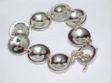 Womens Bracelet | 7.25" Sterling Silver Domed Concho Circle Link Bracelet | Estate Jewelry online