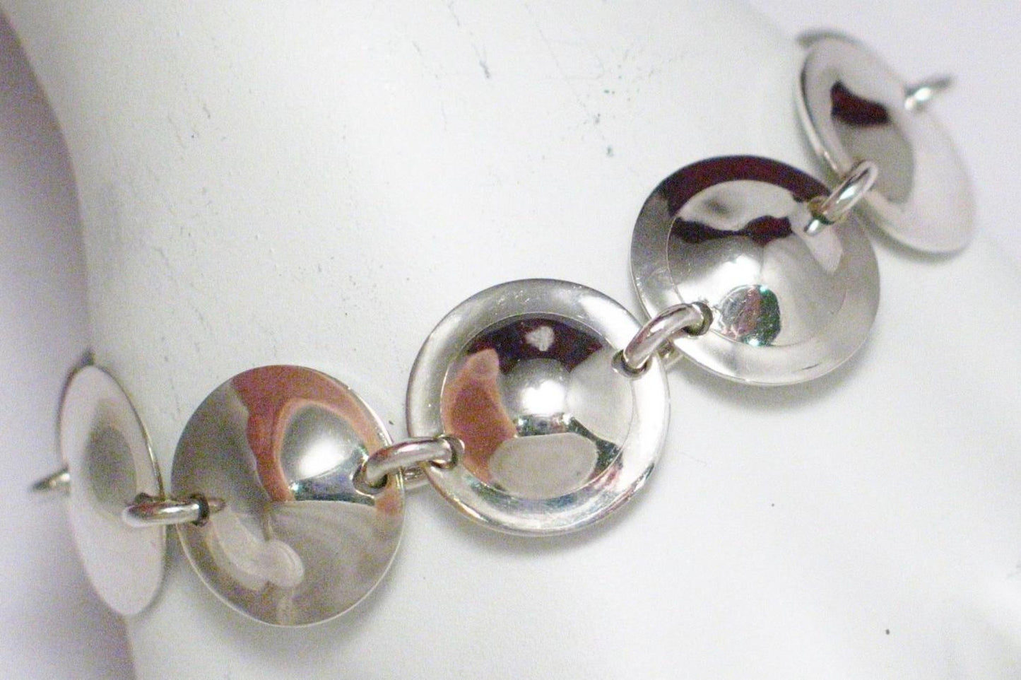 designer bracelet sterling silver mini cymbals charm link chain reversible 